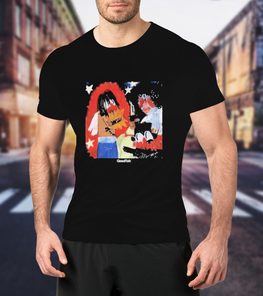 Gigi Goodtalk Skaiwater Artwork With Stars And Cartoon Figures T-Shirt