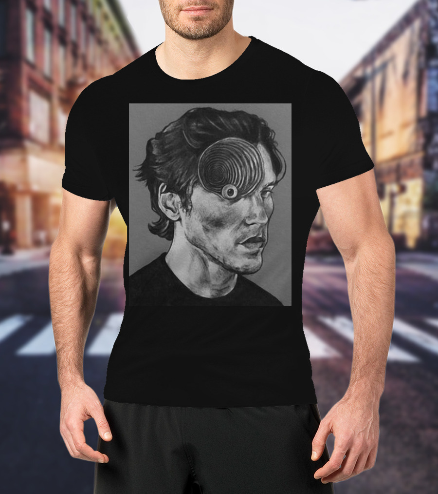 Ceo Of Jermart Jerma Uzumaki Manga Style Portrait Optical Illusion T-Shirt