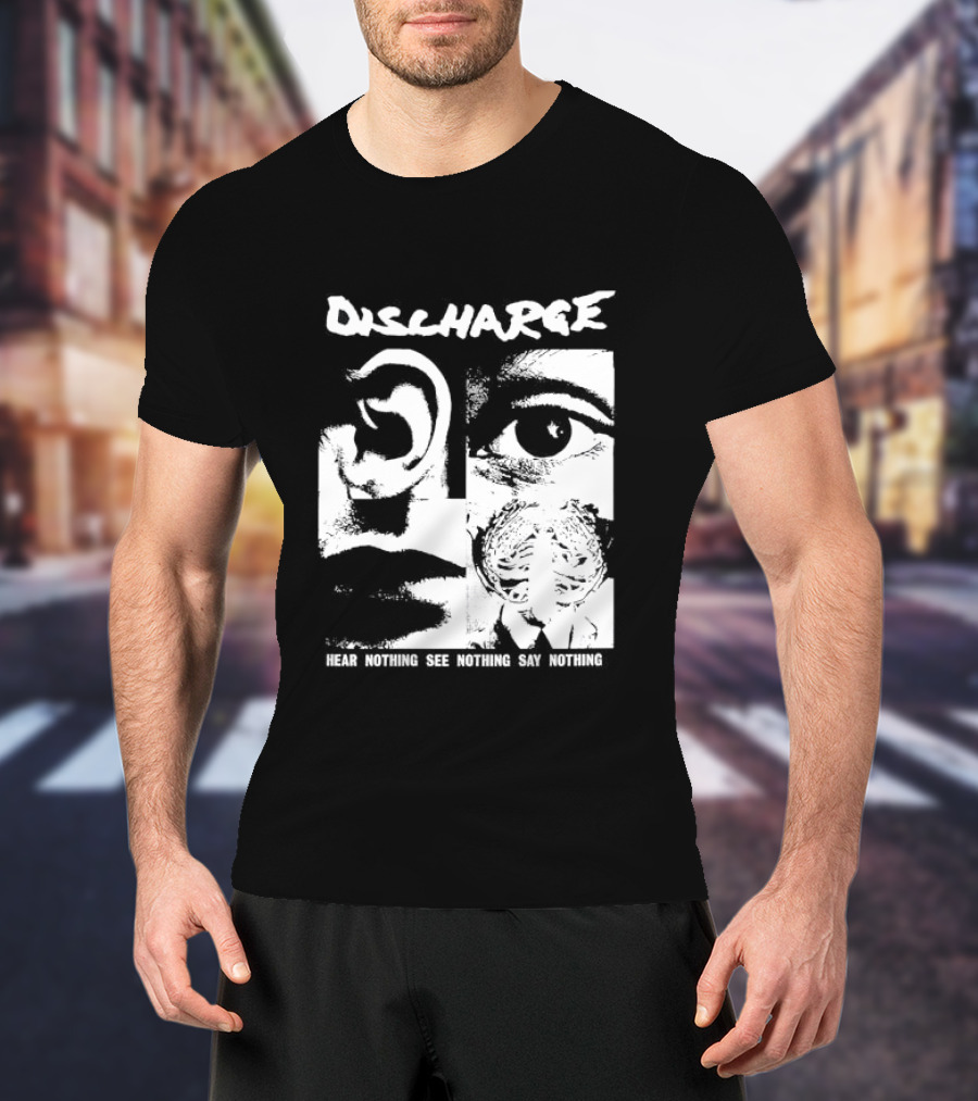 Discharge Hear Nothing See Nothing Say Nothing Band Iconic T-Shirt