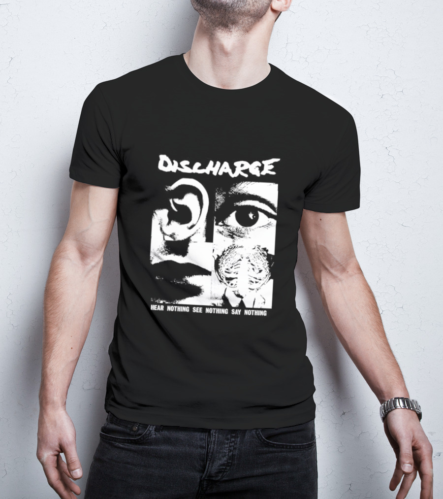 Discharge Hear Nothing See Nothing Say Nothing Band Iconic T-Shirt