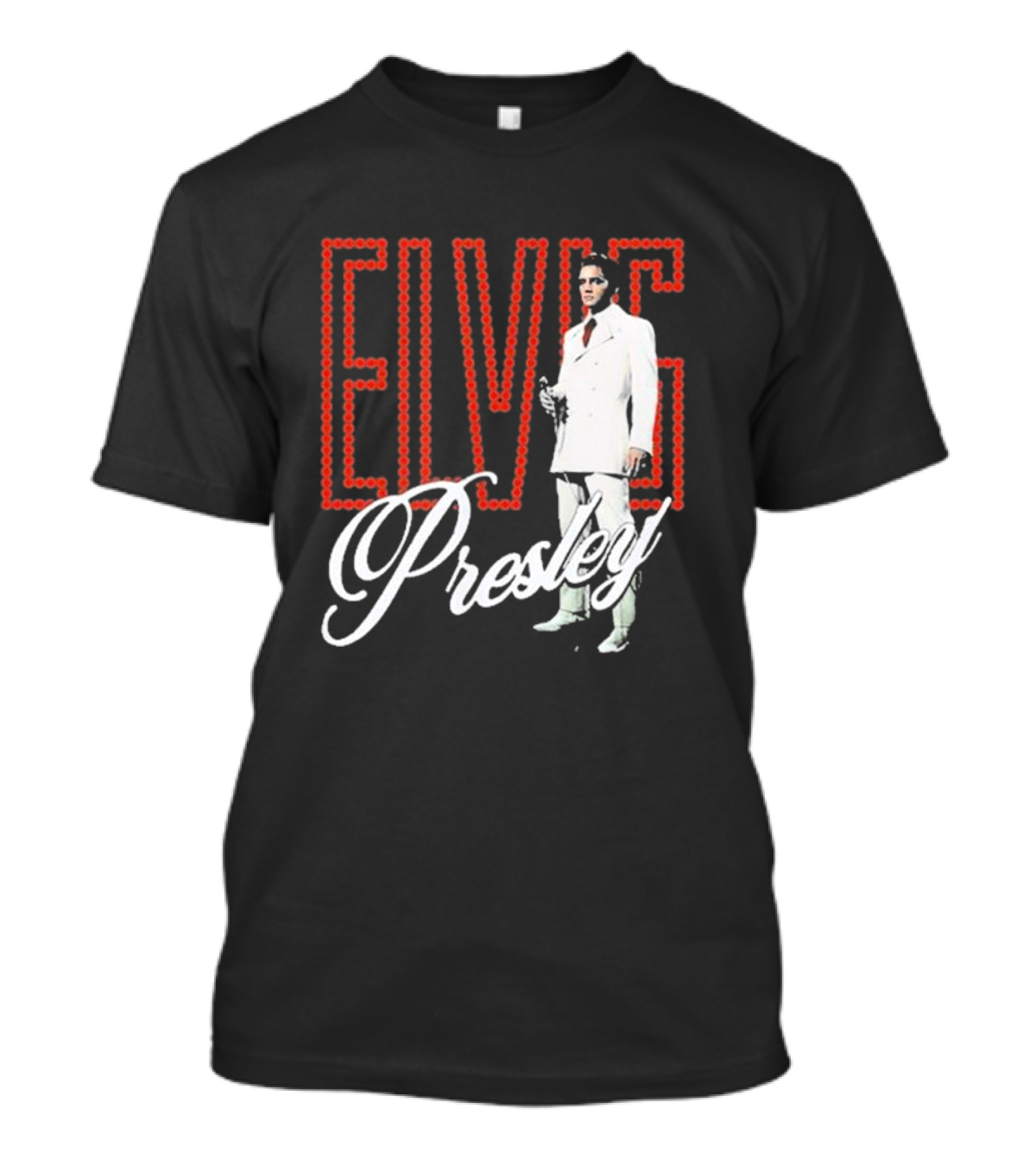 Elvis Presley White Suit Retro Lights T-Shirt