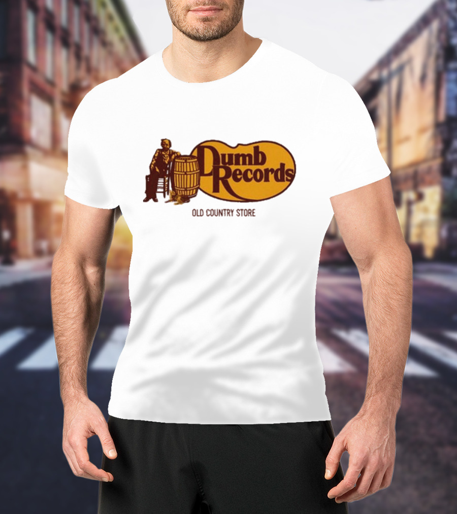 Dumb Records Old Country Store Barrel And Seated Figure T-Shirt