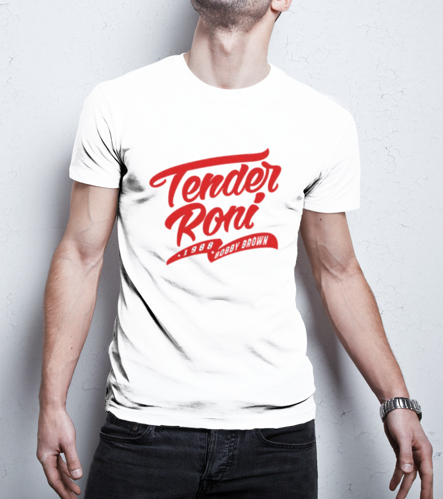 Tender Roni 1988 Bobby Brown Bold Red Lettering T-Shirt