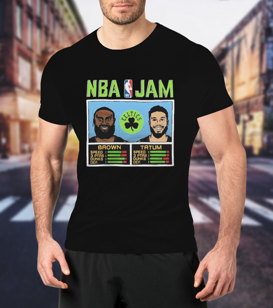 Nba Jam Celtics Brown Tatum Stats T-Shirt