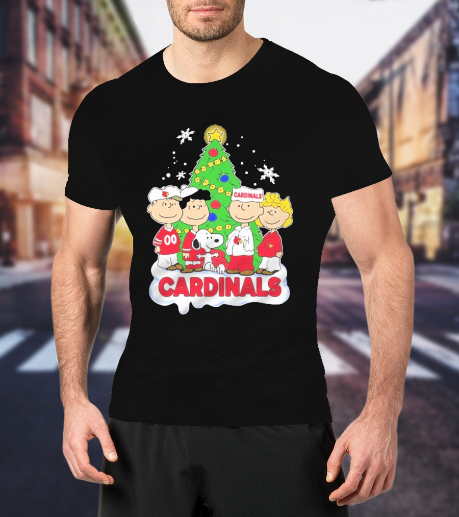 Arizona Cardinals Snoopy Christmas Peanuts Characters Cardinals Fans T-Shirt