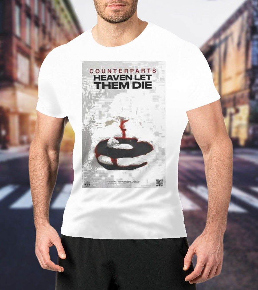 Counterparts Heaven Let Them Die EP Cover Glitch Effect Blood T-Shirt