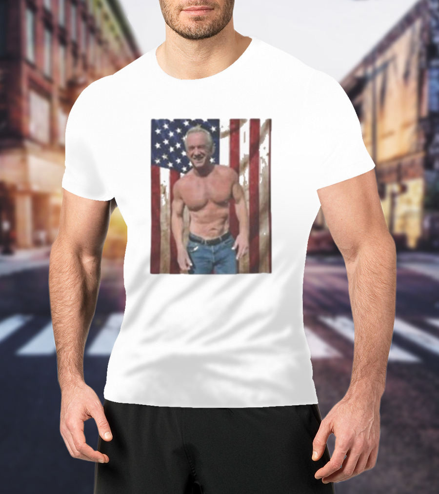 Kennedy No Make America Healthy Again USA Flag Muscles T-Shirt