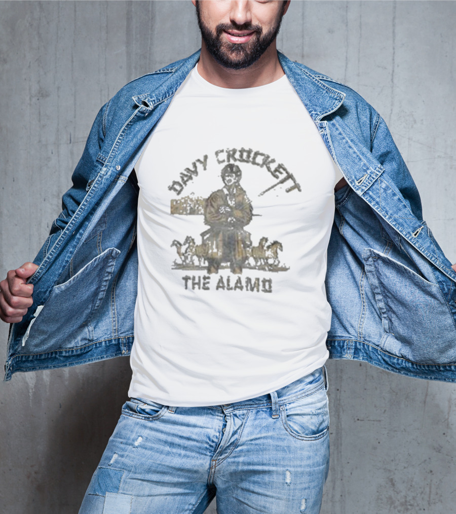 Davy Crockett The Alamo Pioneer With Horses T-Shirt