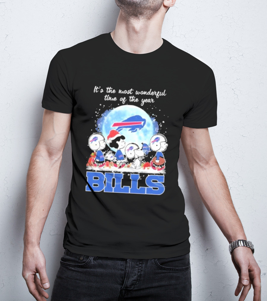 It's The Most Wonderful Time Of The Year Buffalo Bills Peanuts Football Holiday T-Shirt