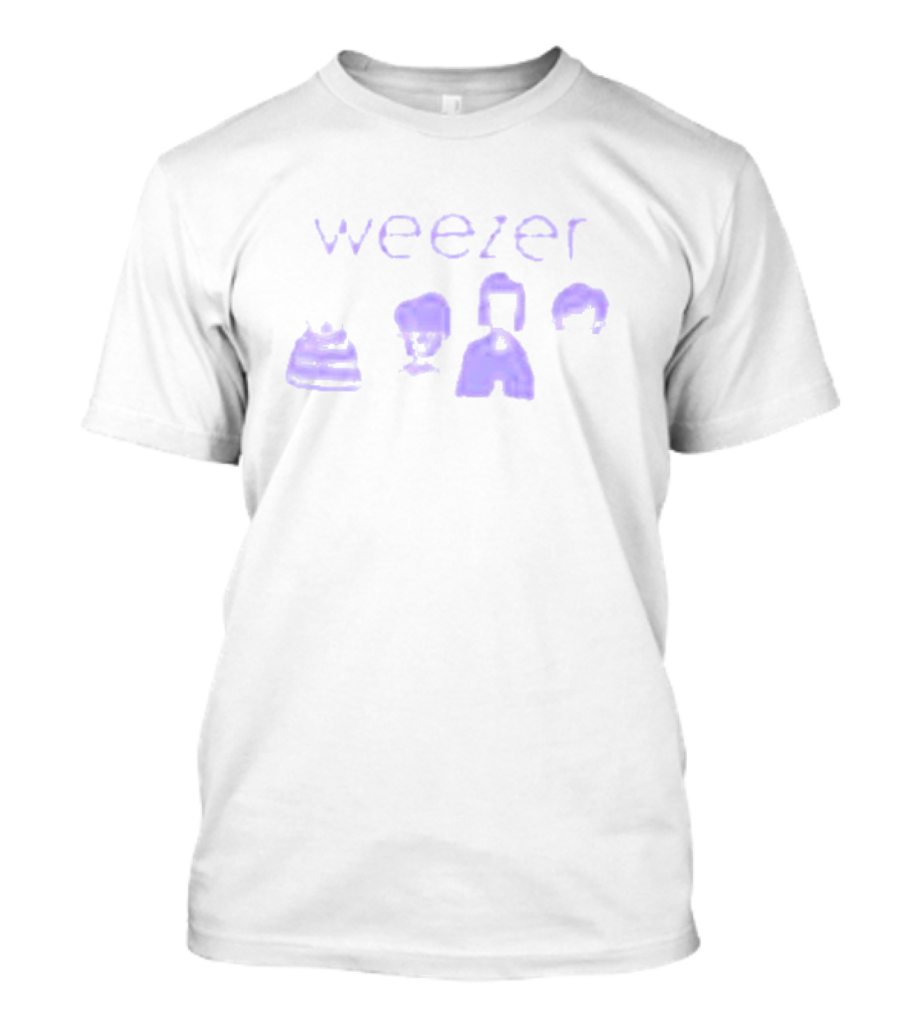 Weezer Cartoon Band Members Relaxed Character Faces T-Shirt