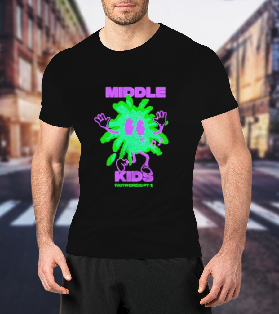 Middle Kids Faith Crisis Pt 1 Green Splatter Cartoon T-Shirt