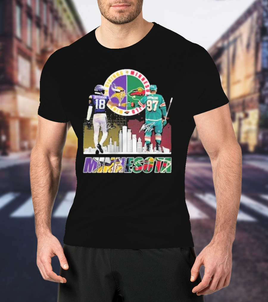 Minnesota Vikings Justin Jefferson Minnesota Wild Kirill Kaprizov Minnesota Proud T-Shirt