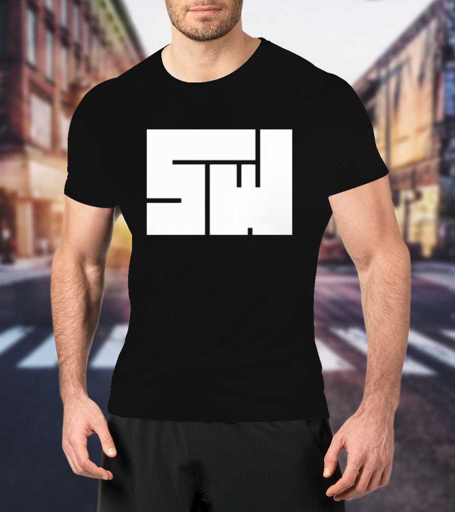 Sw Minimal Second Wind Puzzle Style Monogram T-Shirt