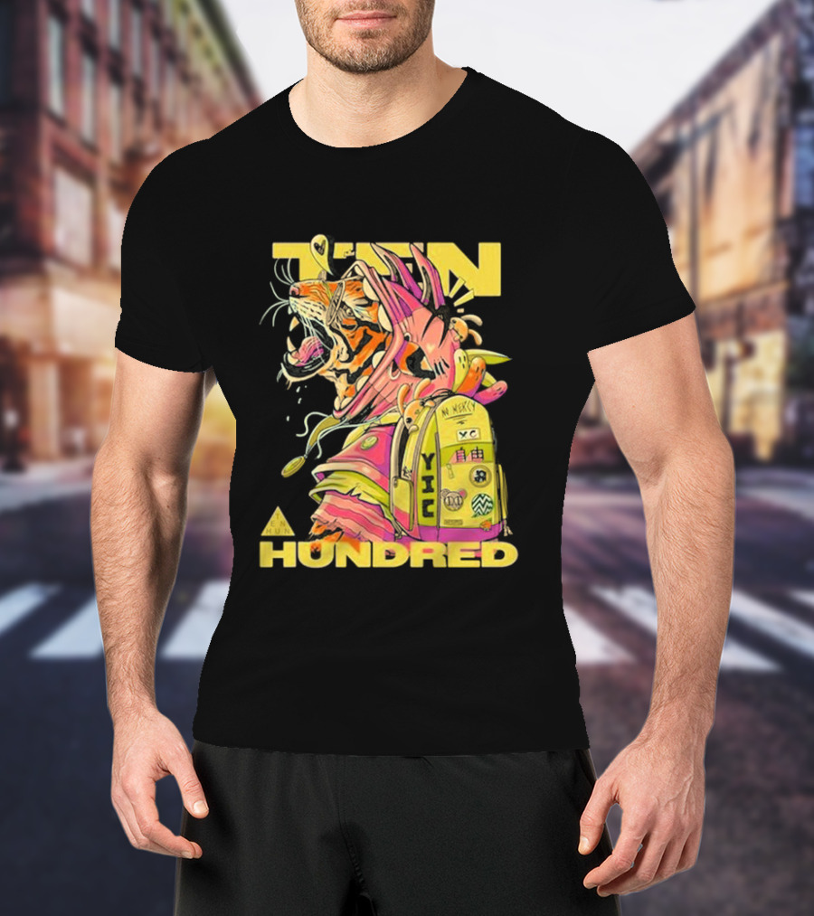 TENHUNDRED Tiger Backpack Wear Your Mask HUNDRED T-Shirt