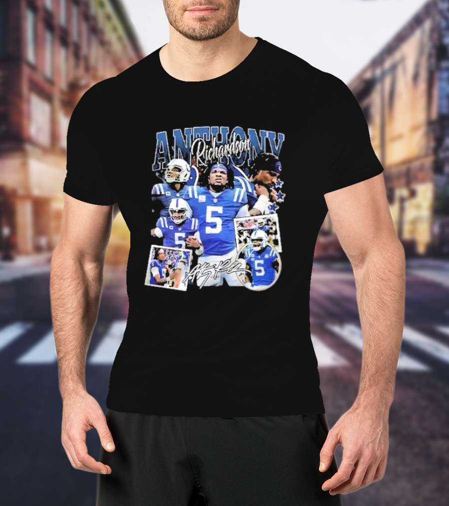 Anthony Richardson Indianapolis Colts Quarterback Number 5 Football Collage T-Shirt
