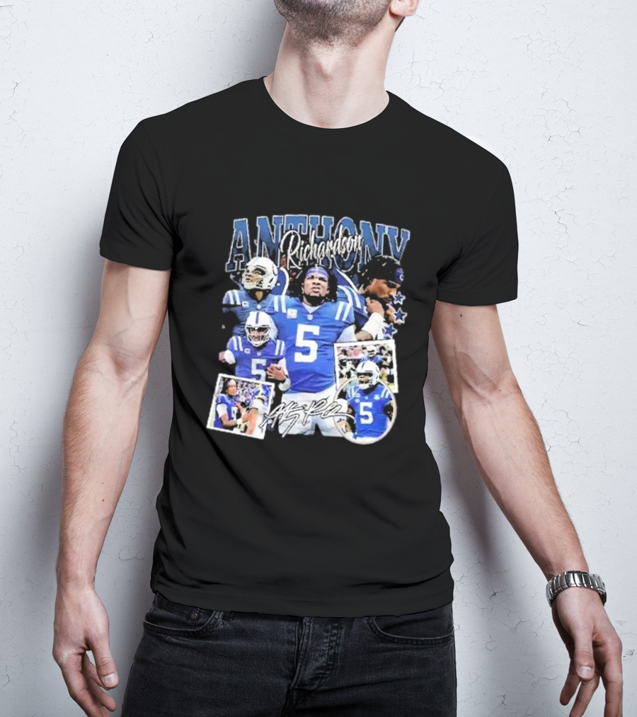 Anthony Richardson Indianapolis Colts Quarterback Number 5 Football Collage T-Shirt