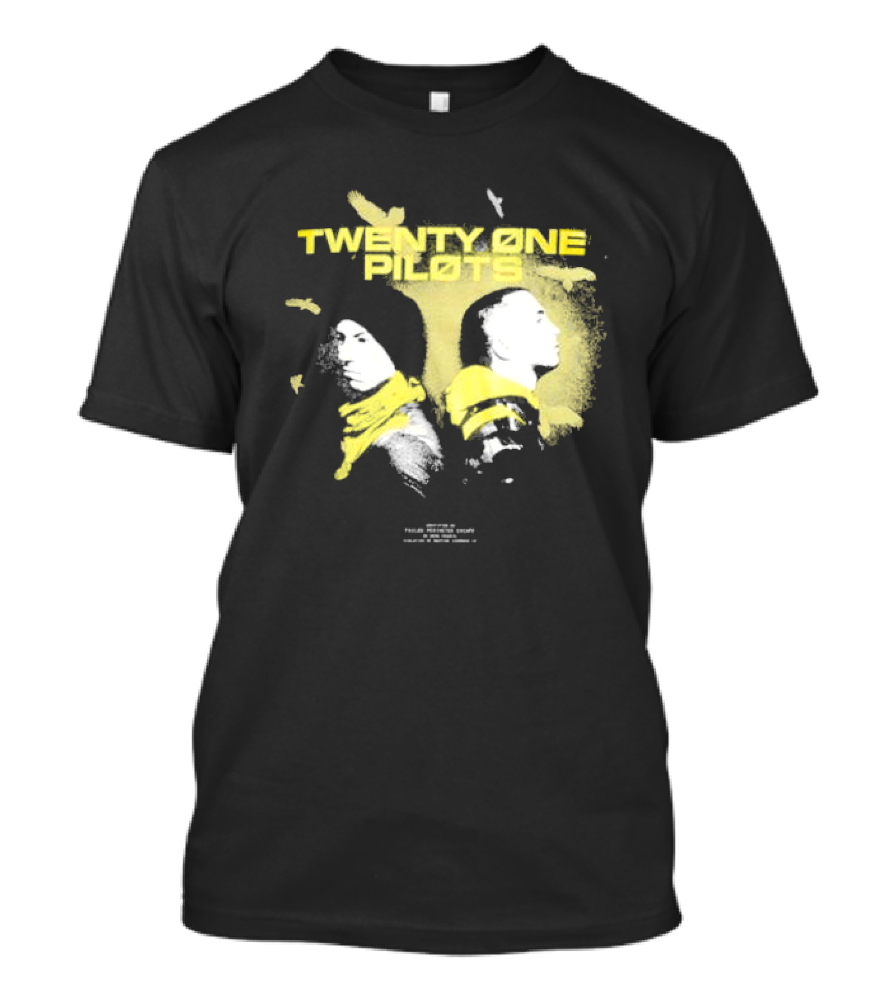 Twenty One Pilots Back 2 Back Eagle Silhouette Duo Yellow Accents T-Shirt
