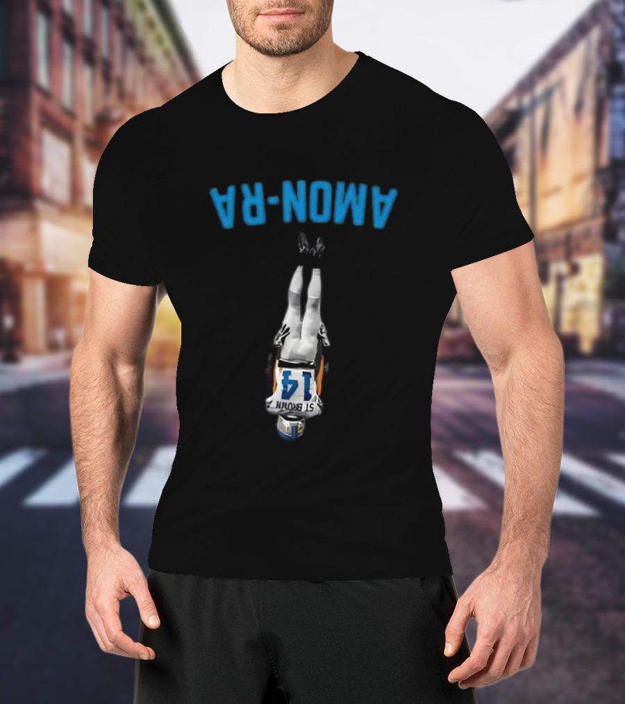 Amon-Ra St. Brown 14 Middle Finger T-Shirt