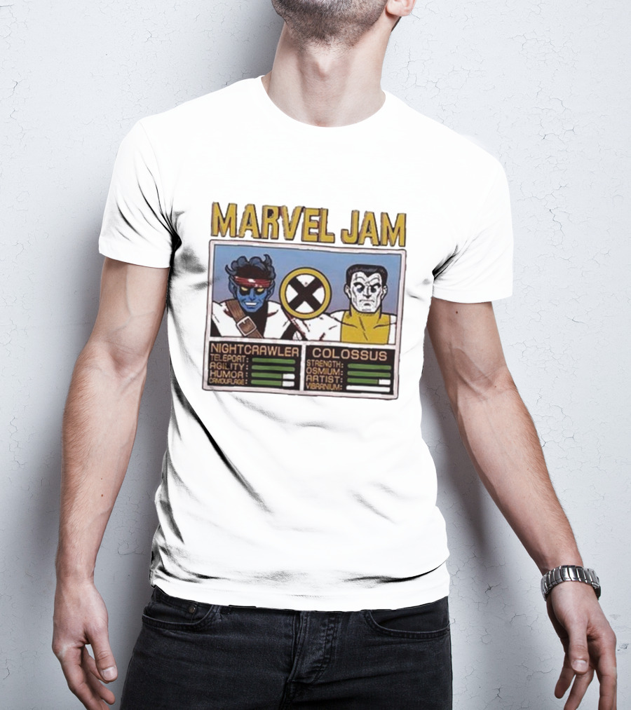 Marvel Jam Nightcrawler Colossus Teleport Agility Strength Osmium T-Shirt