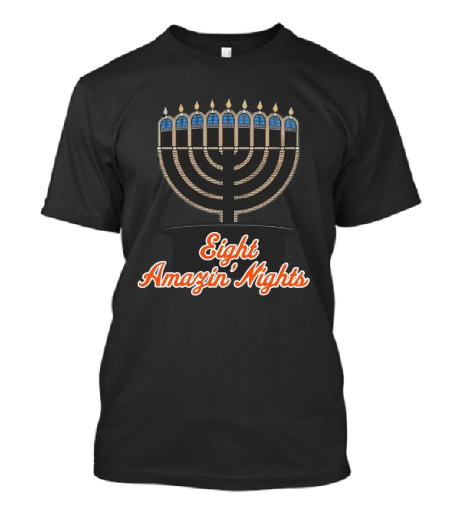 Hanukkah New York Mets Eight Amazin’ Nights Menorah T-Shirt