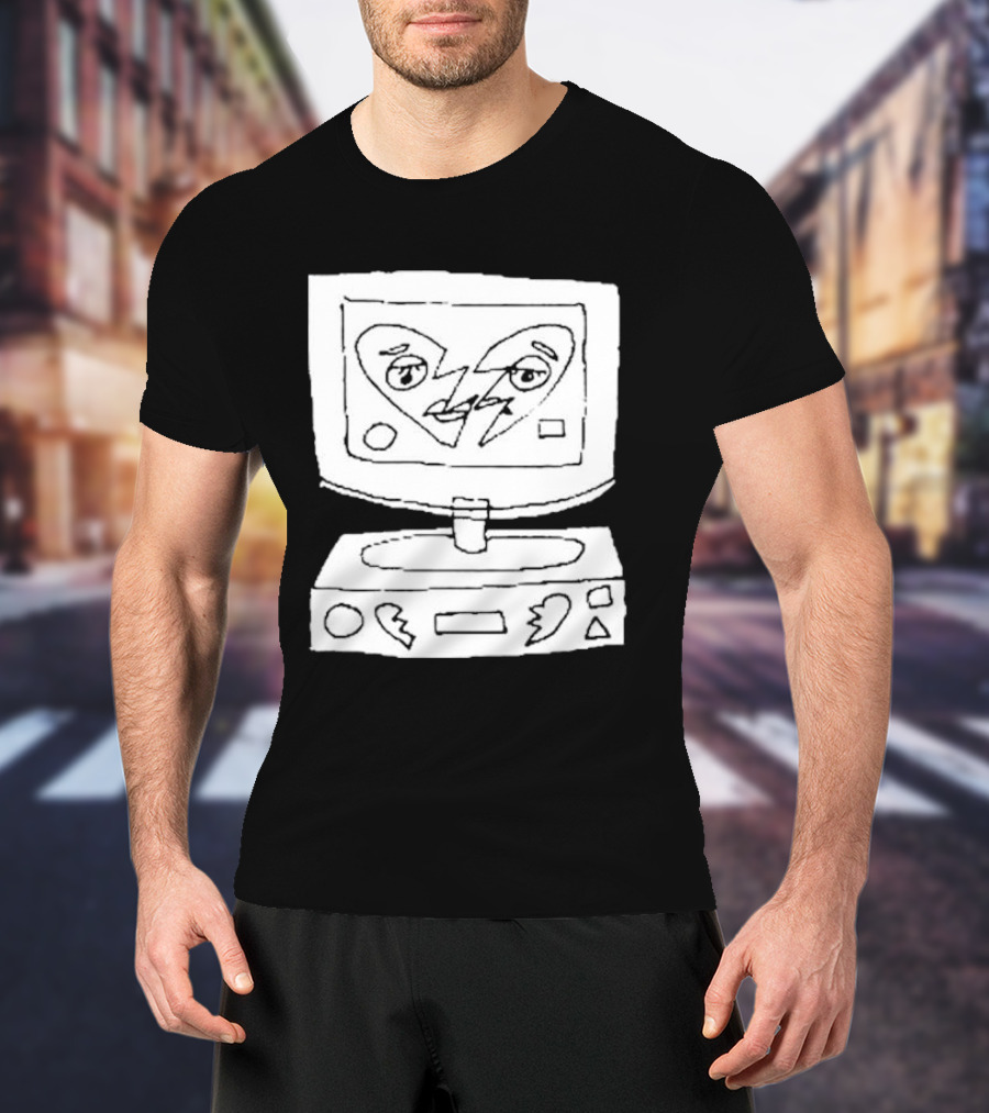 James Marriott Broken Heart Sketch Retro Computer T-Shirt
