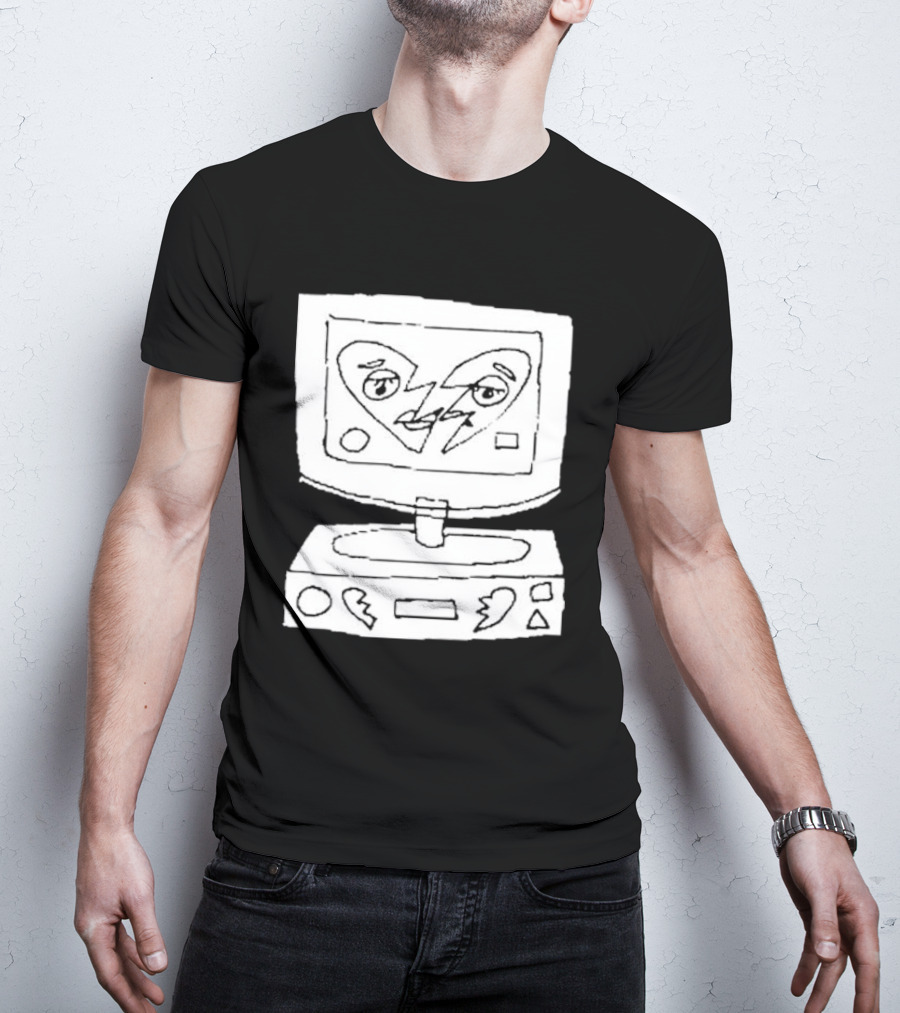 James Marriott Broken Heart Sketch Retro Computer T-Shirt