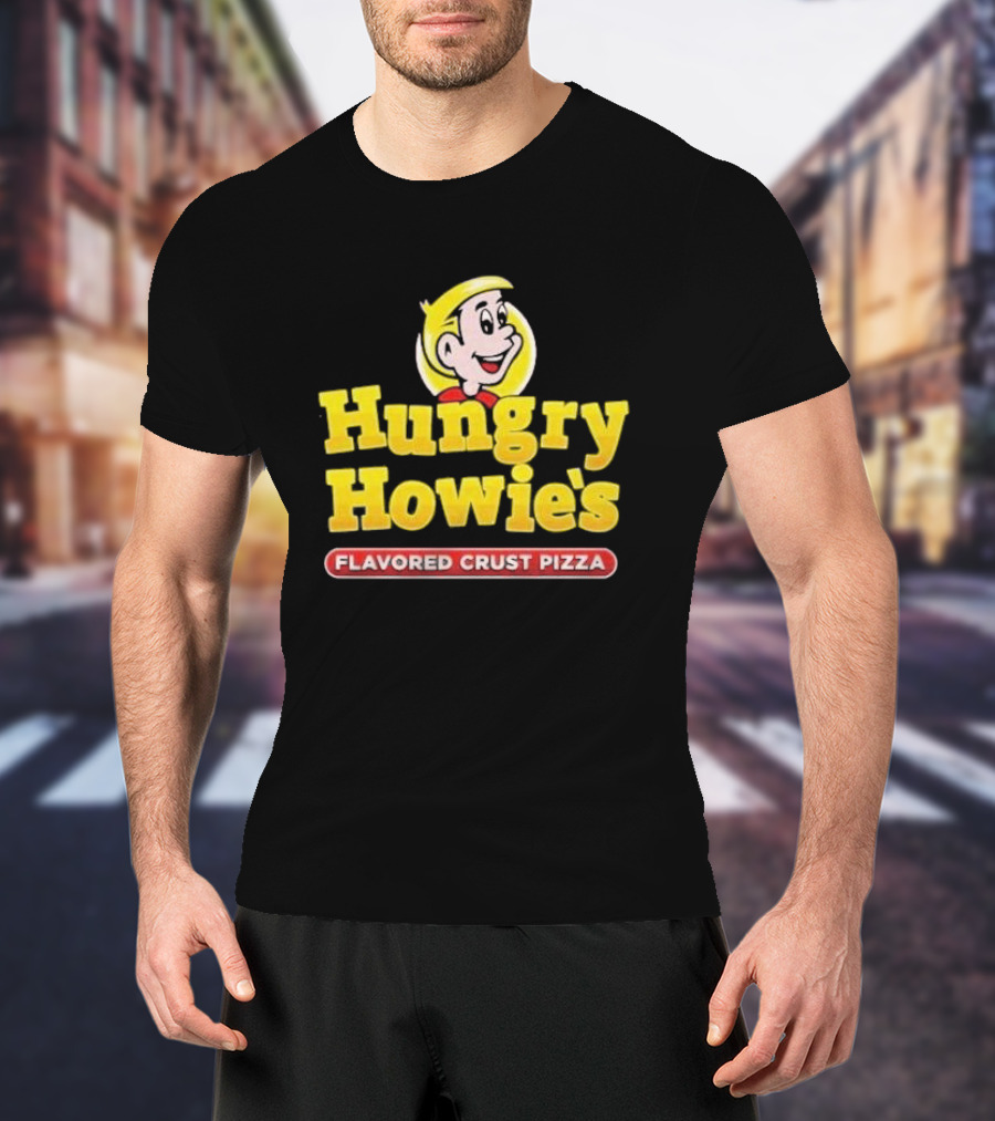 Hungry Howie's Flavored Crust Pizza Logo Vintage Character T-Shirt