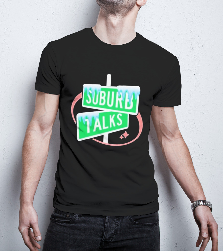 Suburb Talks Snowy Street Signs Christmas T-Shirt