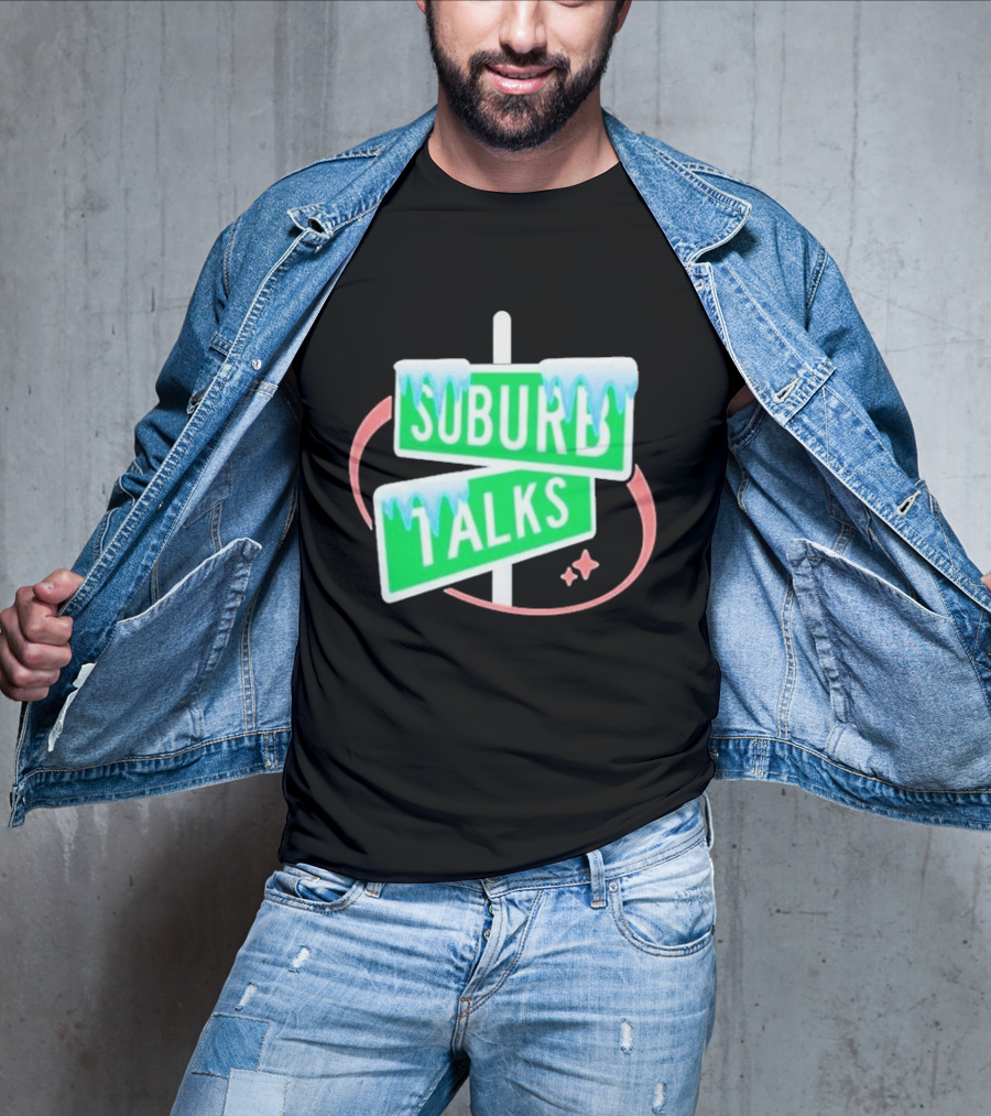 Suburb Talks Snowy Street Signs Christmas T-Shirt