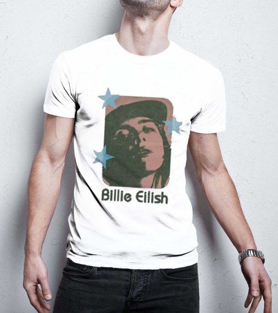 Billie Eilish Vintage Portrait With Stars T-Shirt