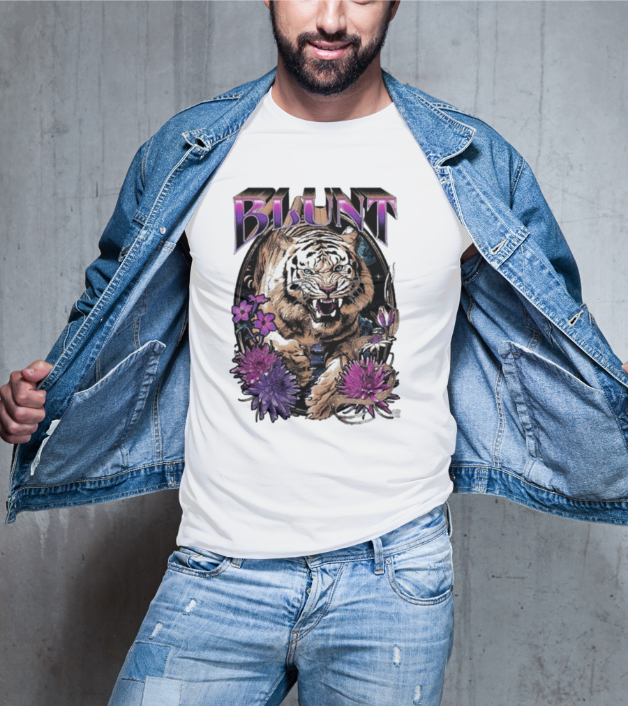 BLunt Fierce Tiger With Flowers T-Shirt