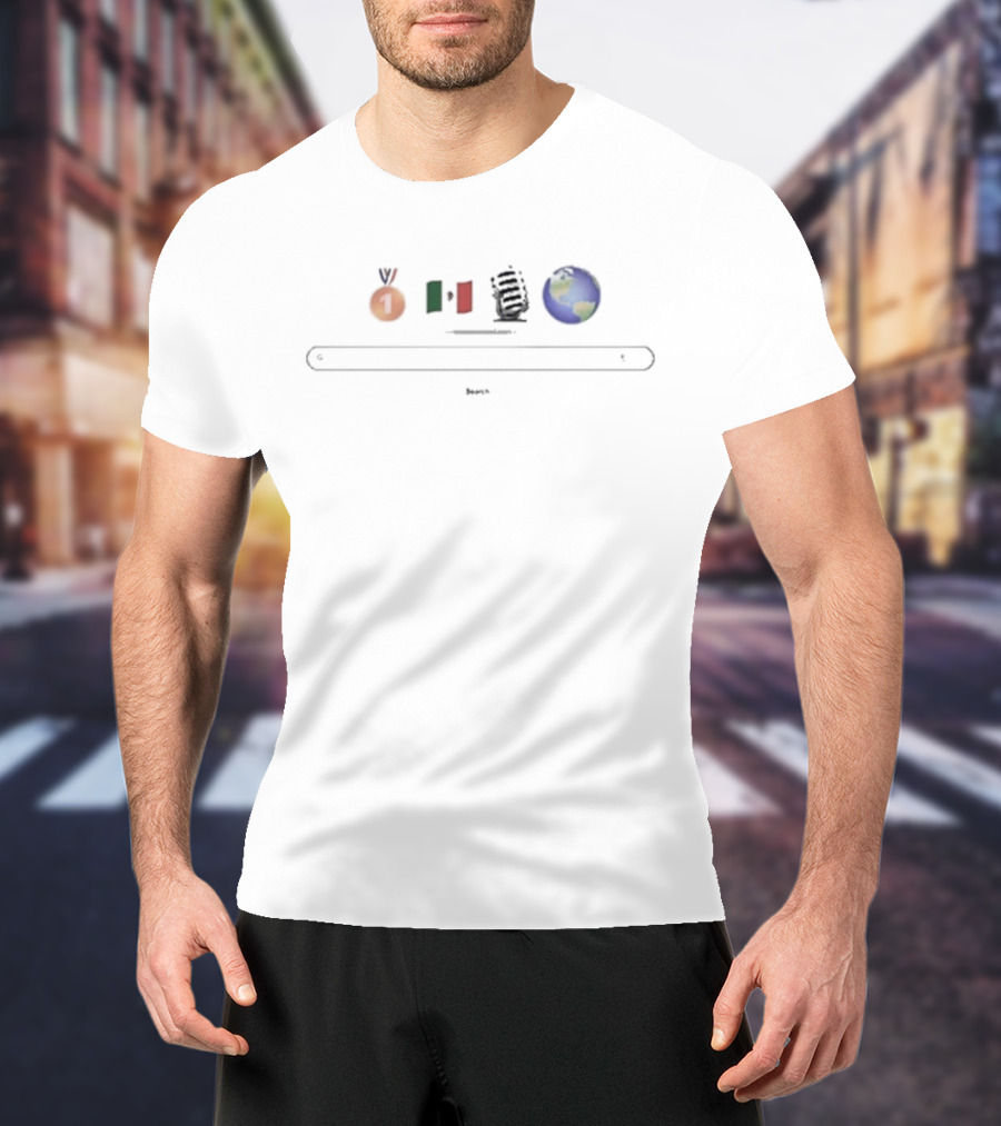 La Platica Podcast Emoji Mexican Flag Planet Search T-Shirt