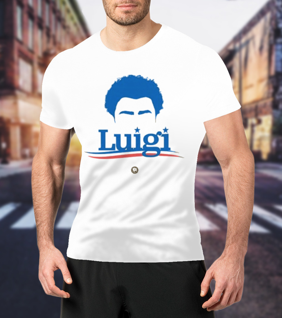 Luigi Meme Industrial Complex Blue Hair Mustache T-Shirt