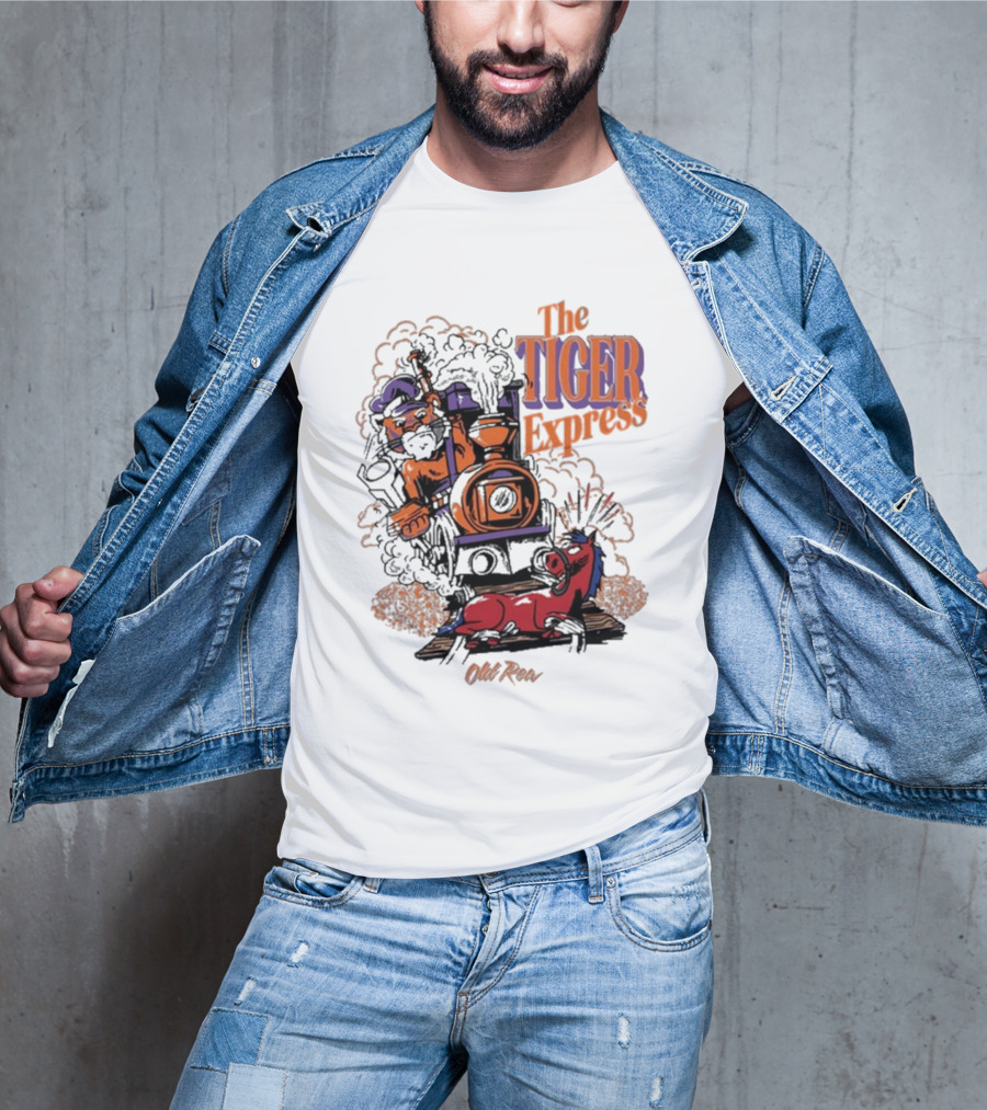 The Tiger Express Old Row Tiger Engineer With Train And Horse T-Shirt