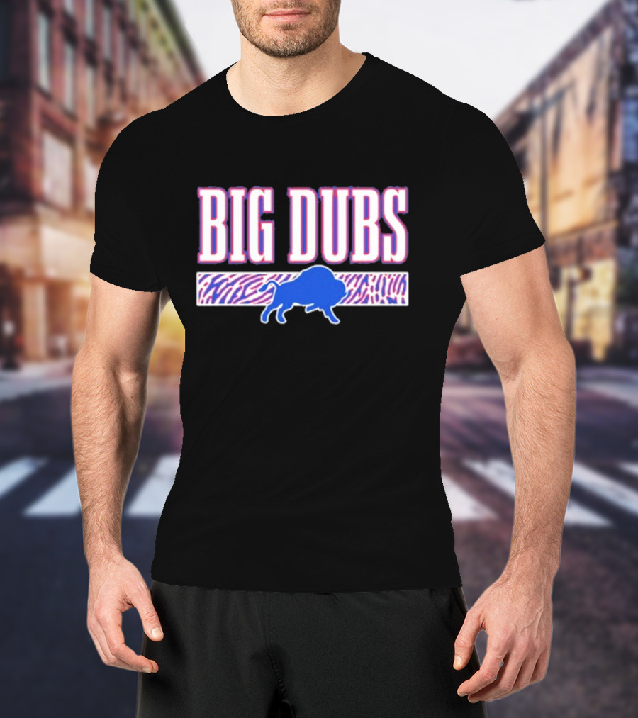 26 S Buffalo Big Dubs Blue Buffalo Zebra Print T-Shirt
