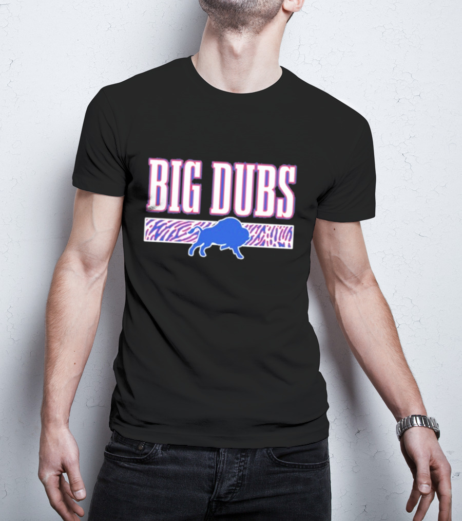 26 S Buffalo Big Dubs Blue Buffalo Zebra Print T-Shirt