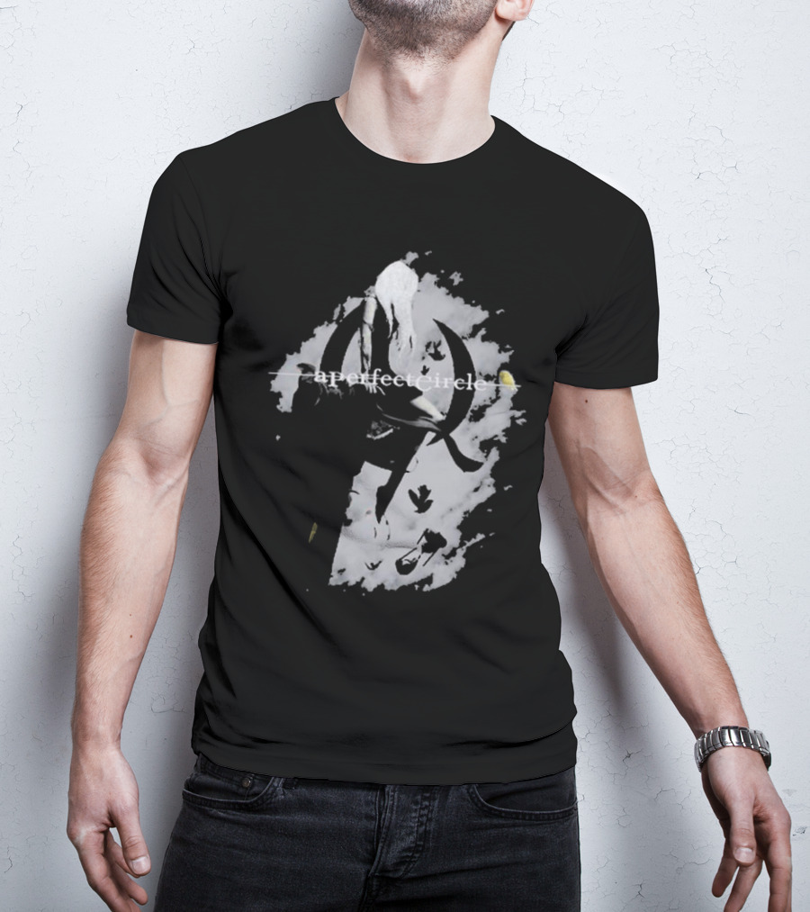 A Perfect Circle Grunge Style Angel Figure With Crescent T-Shirt