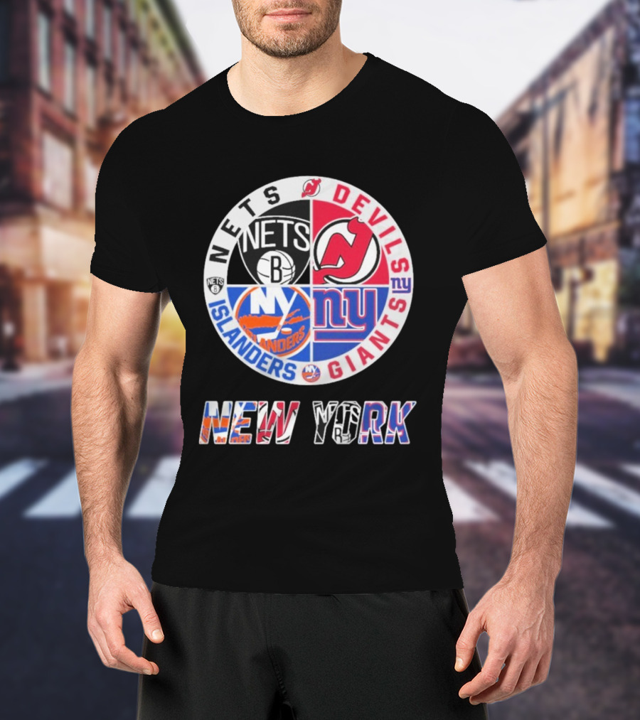 Brooklyn Nets New Jersey Devils New York Islanders New York Giants New York T-Shirt
