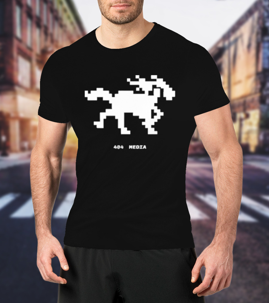 404 Media Pixelated Horse Retro Digital Aesthetic T-Shirt