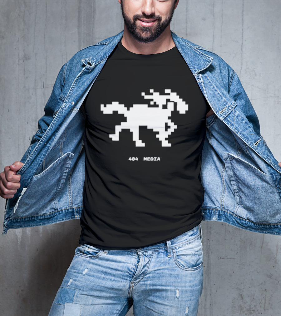 404 Media Pixelated Horse Retro Digital Aesthetic T-Shirt