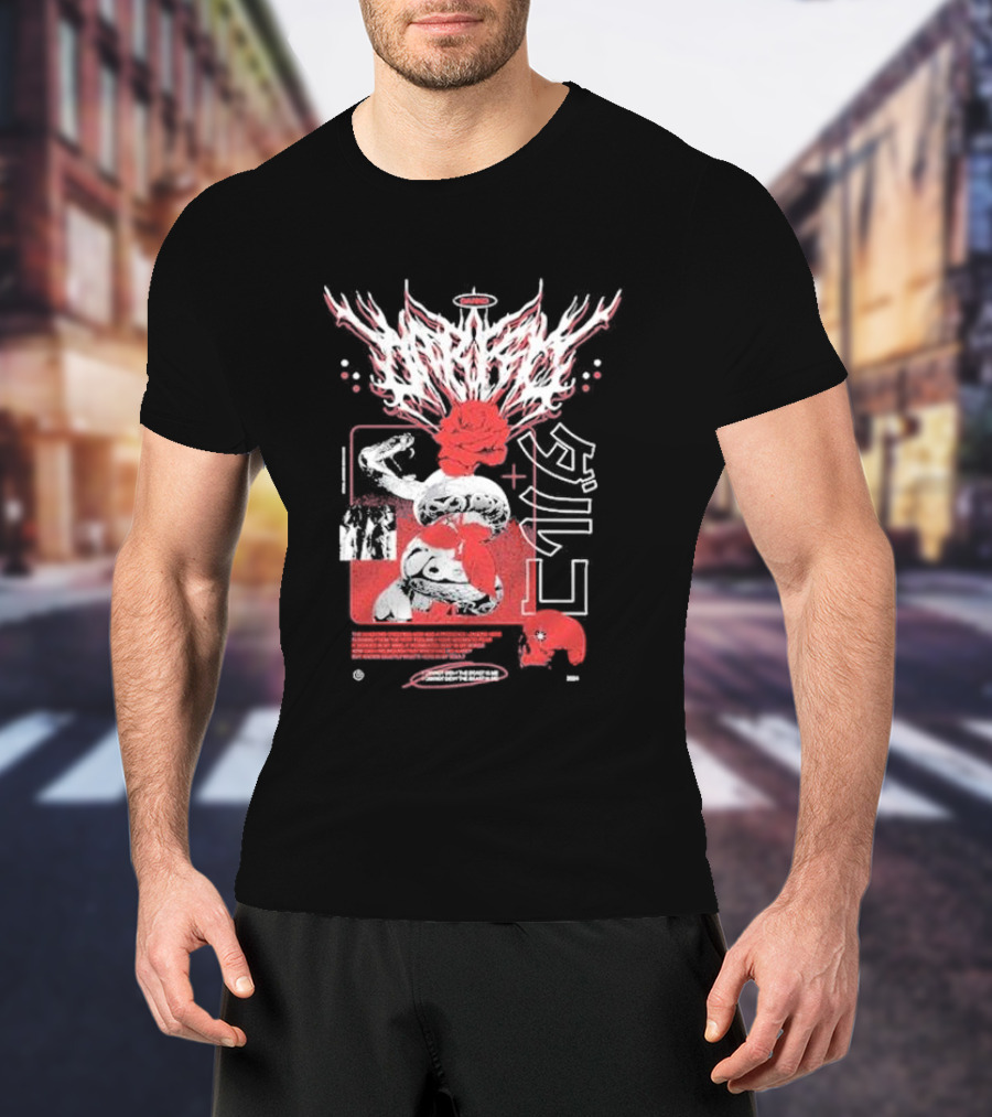 Darko Us Raffle Graphic With Abstract Red And White Elements T-Shirt