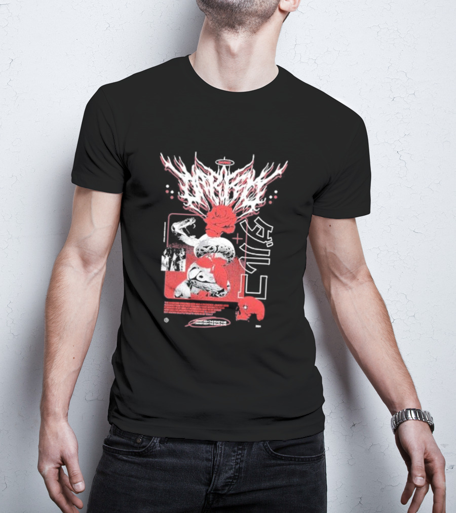Darko Us Raffle Graphic With Abstract Red And White Elements T-Shirt