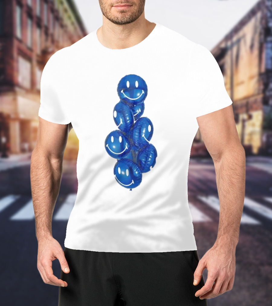 Smiley Celebration Blue Balloons T-Shirt