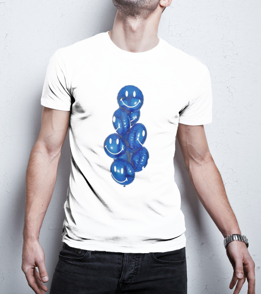 Smiley Celebration Blue Balloons T-Shirt