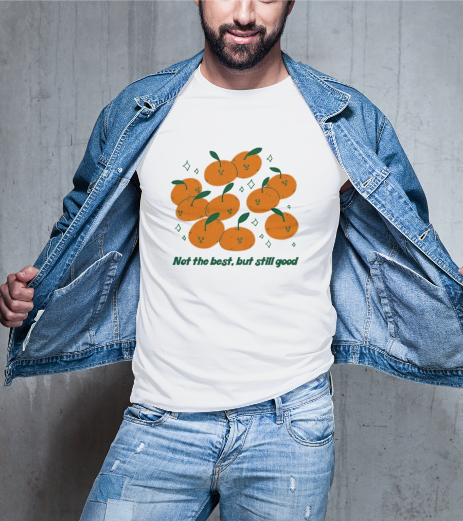 Summer Salt Not The Best But Still Good Cute Orange Faces With Green Leaves T-Shirt