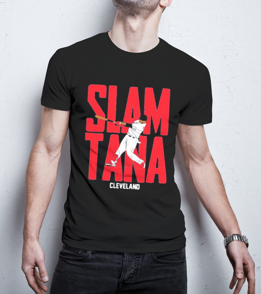 Carlos Santana Cleveland Baseball Slamtana Player T-Shirt
