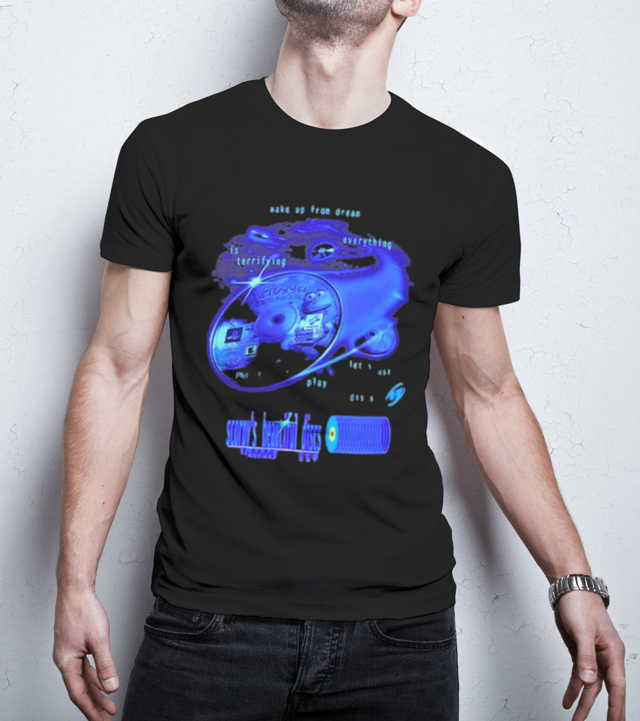 Frogger Everything Is Terrifying Let Yourself Play Scruff's Beautiful Discs CHANNEL17 T-Shirt