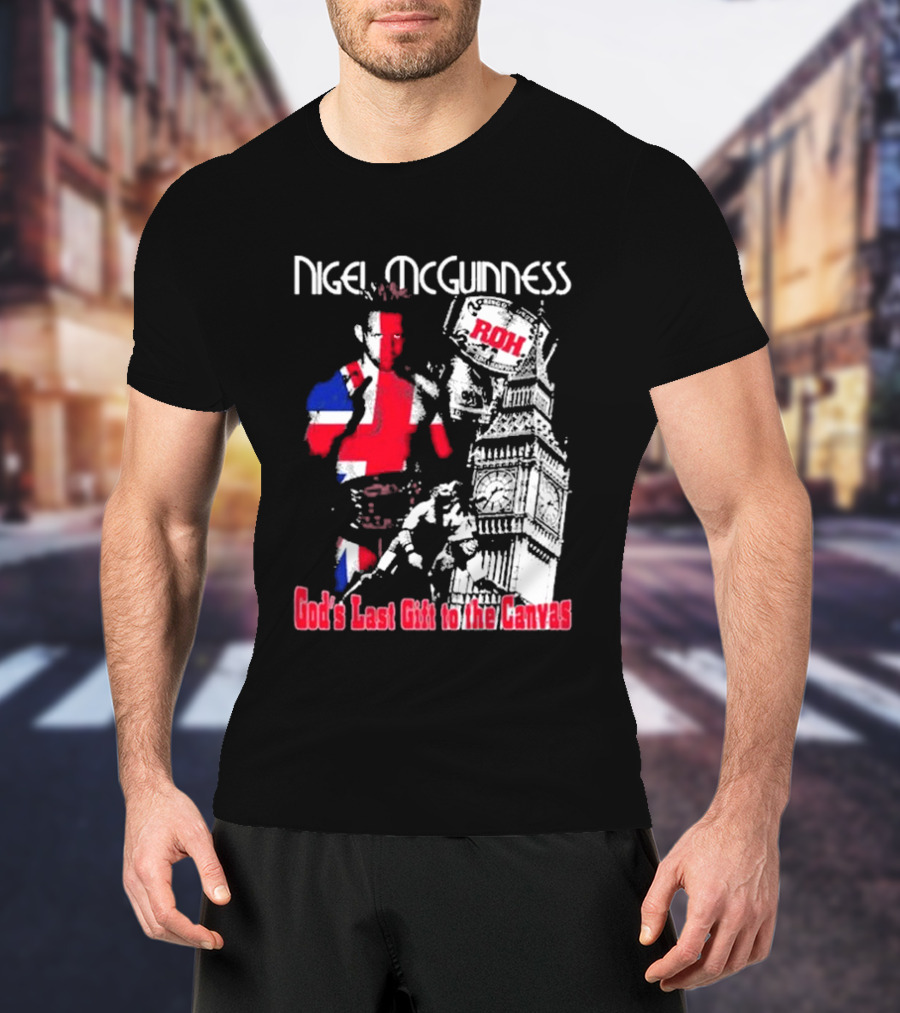Nigel McGuinness ROH God's Last Gift To The Canvas Union Jack Big Ben T-Shirt