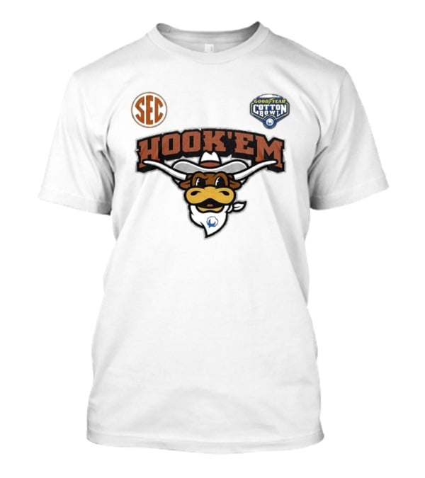 SEC Hook 'Em Texas Longhorns Goodyear Cotton Bowl 2025 T-Shirt