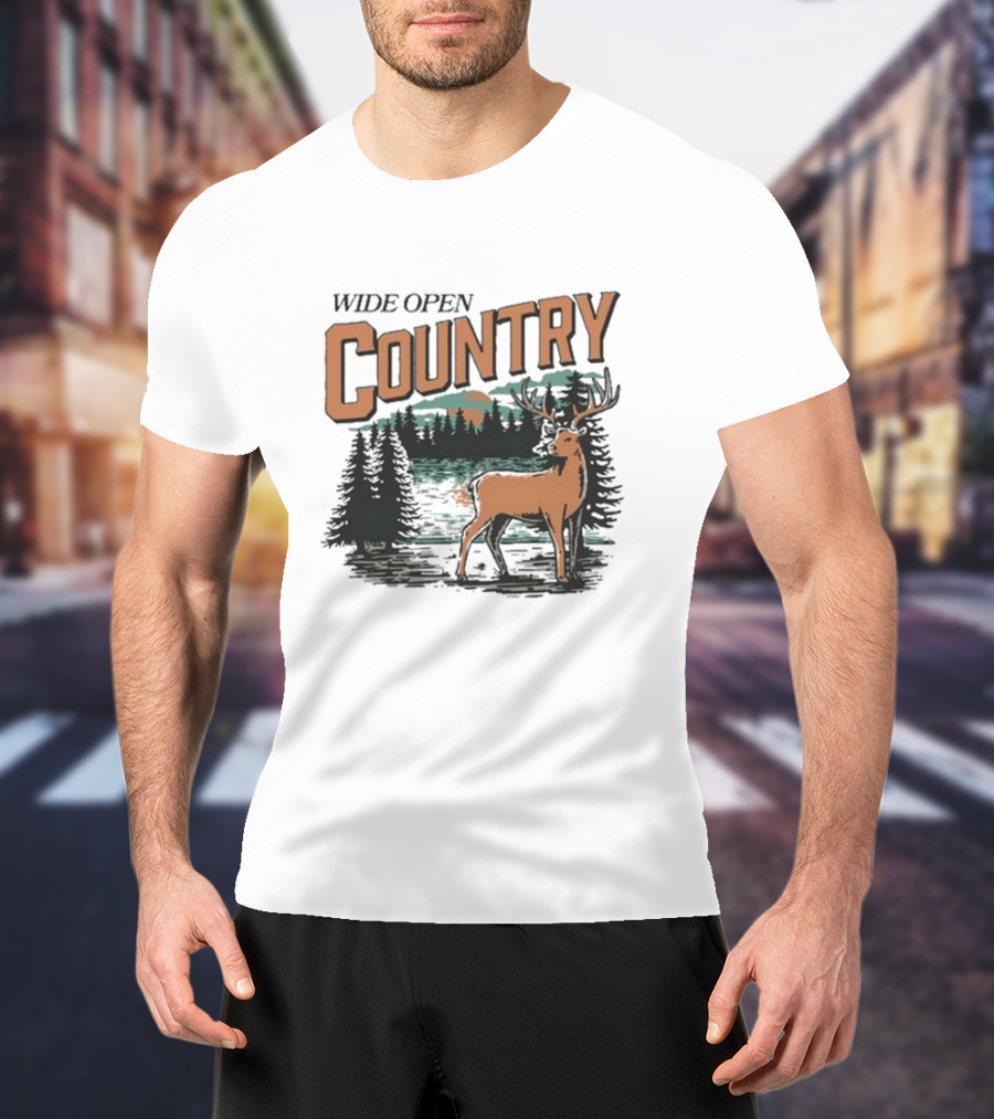 Wide Open Country Deer Scenic Wilderness T-Shirt